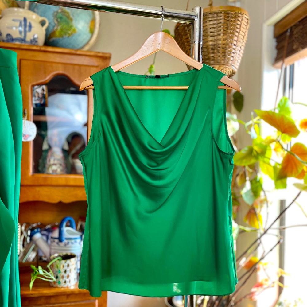 Preston & York emerald green sleeveless top sz 14
